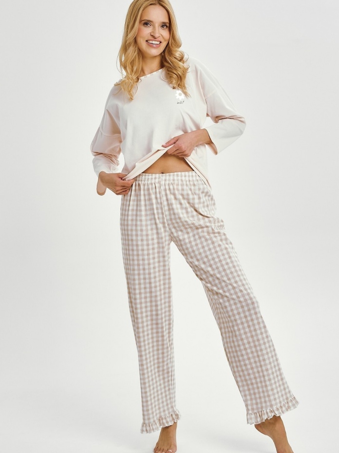 Ilga medvilnės pižama su kelnėmis VERA 3438