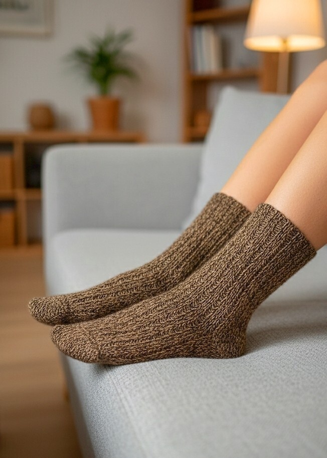 Melanžinės termo vilnos kojinės, įvairių spalvų