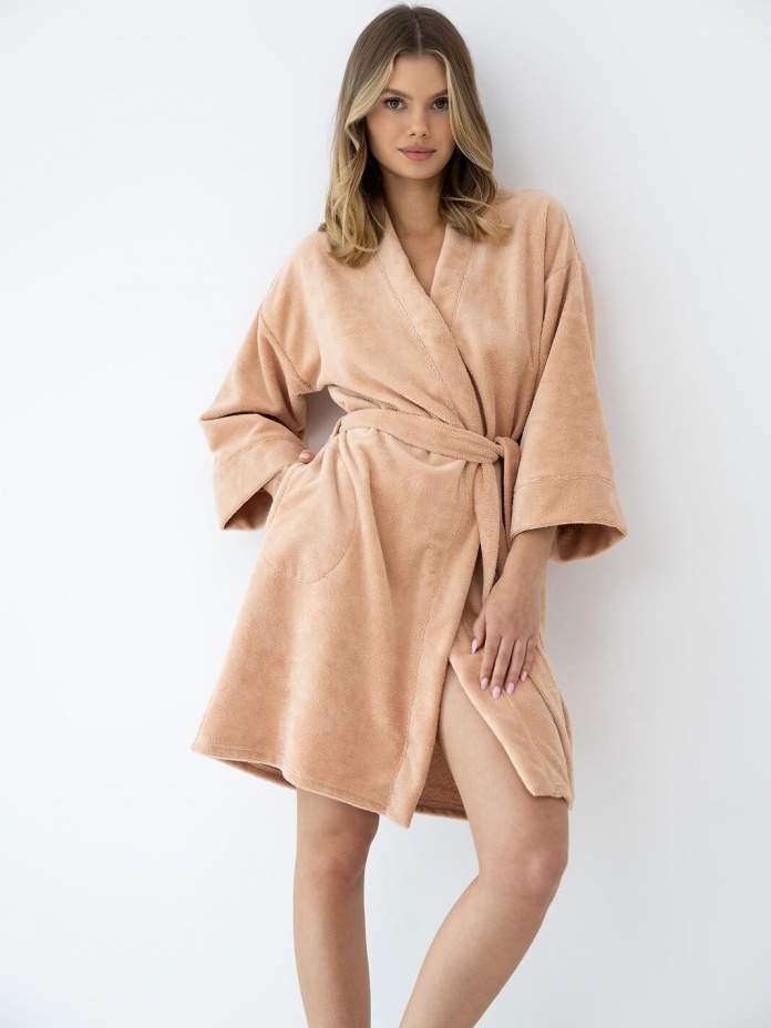 Sensis bambuko ir medvilnės pluošto chalatas GOLDIE