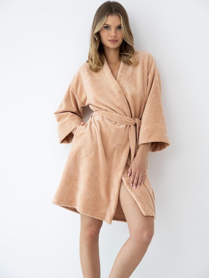 Sensis bambuko ir medvilnės pluošto chalatas GOLDIE