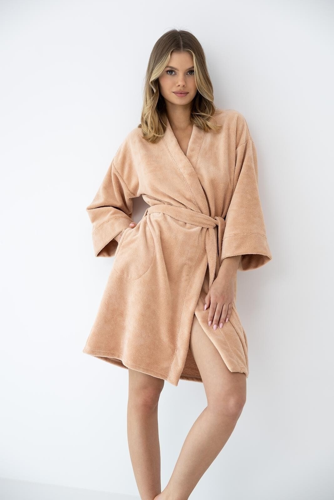 Sensis bambuko ir medvilnės pluošto chalatas GOLDIE