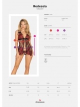 Osessive peniuaras REDESSIA BABYDOLL, raudonos spalvos