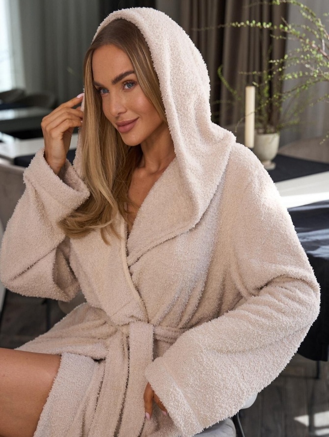 Boucle audinio L&L moteriškas chalatas SLIM ANGORA S-XL