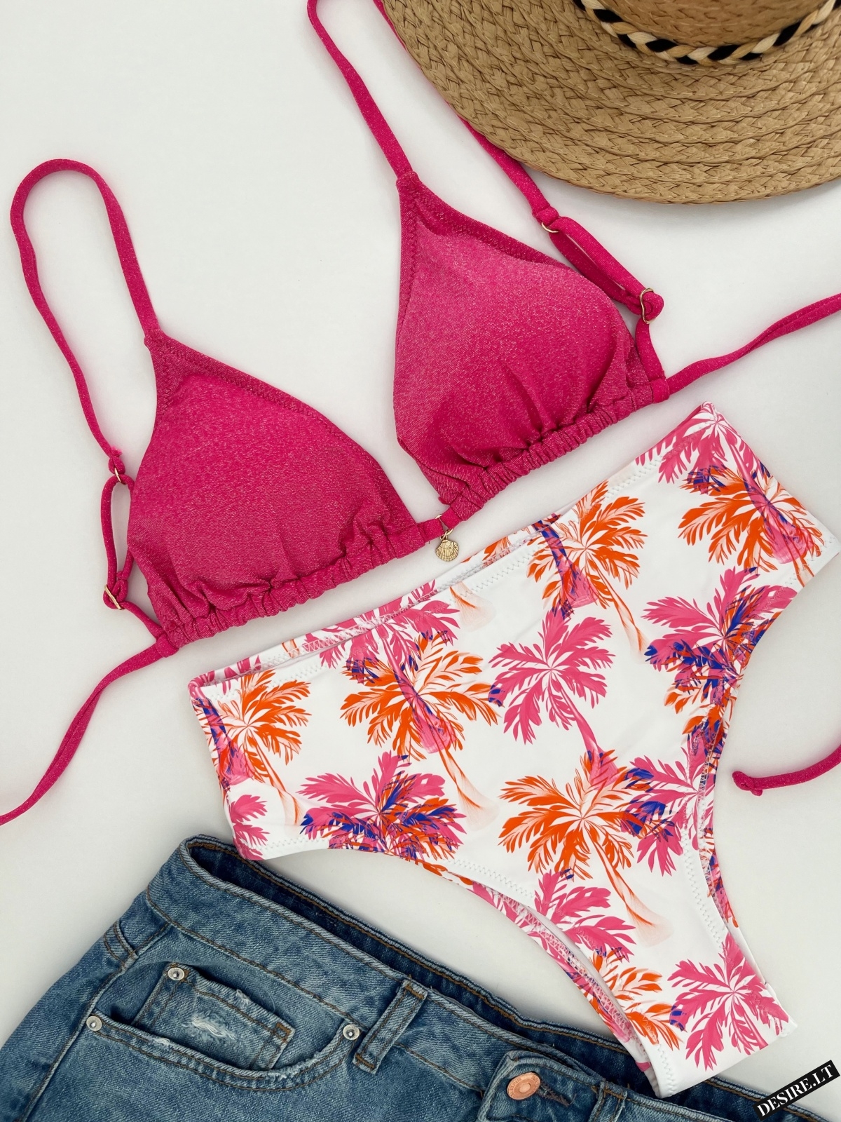 MrMiss bikini kelnaitės METALLIC PINK MIX