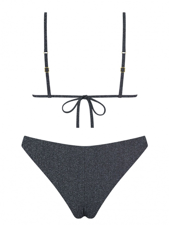 MrMiss bikini maudymosi kostiumėlis METALLIC BLACK