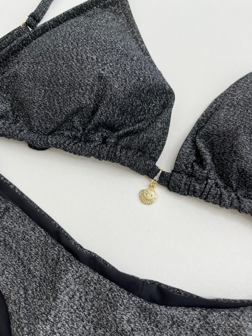 MrMiss bikini maudymosi kostiumėlis METALLIC BLACK