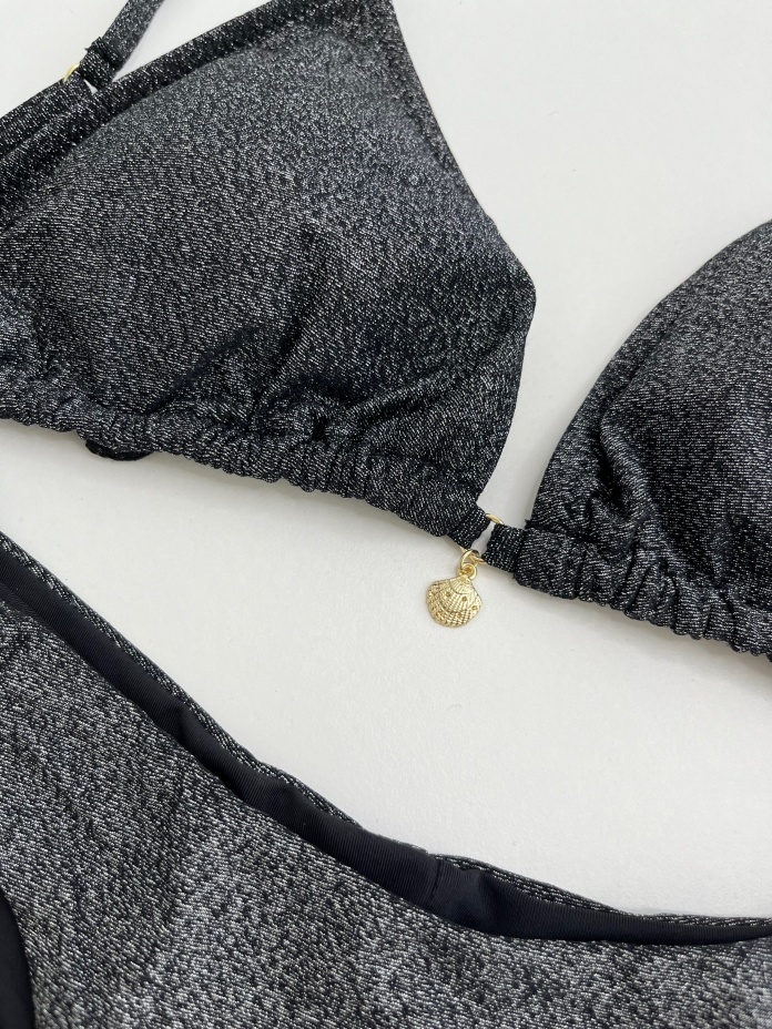 MrMiss bikini maudymosi kostiumėlis METALLIC BLACK