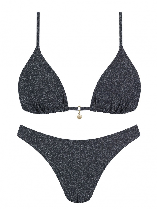 MrMiss bikini kelnaitės METALLIC BLACK