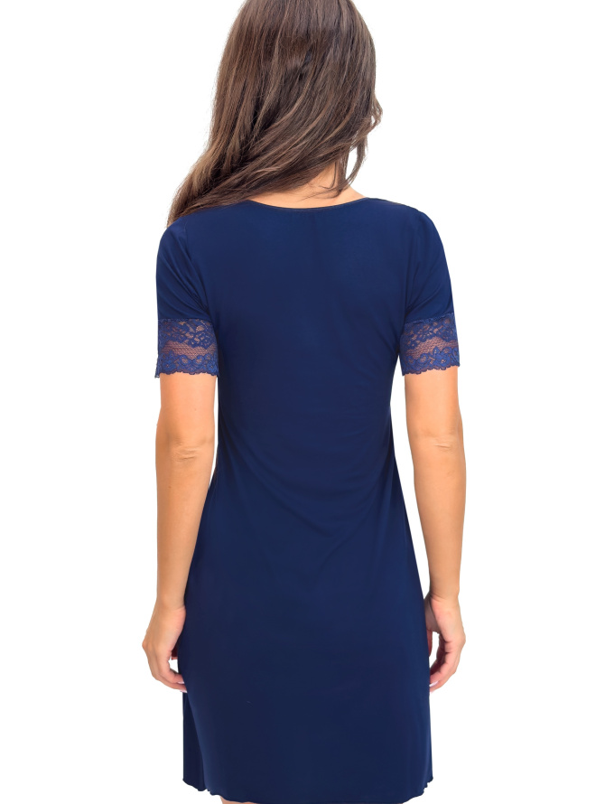 Donna viskozės naktinukai LINDA DARK BLUE S-XXL | desire.lt