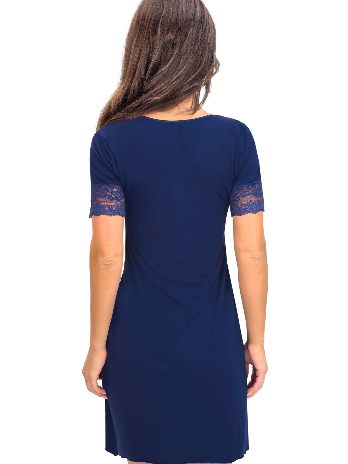 Donna viskozės naktinukai LINDA DARK BLUE S-XXL | desire.lt