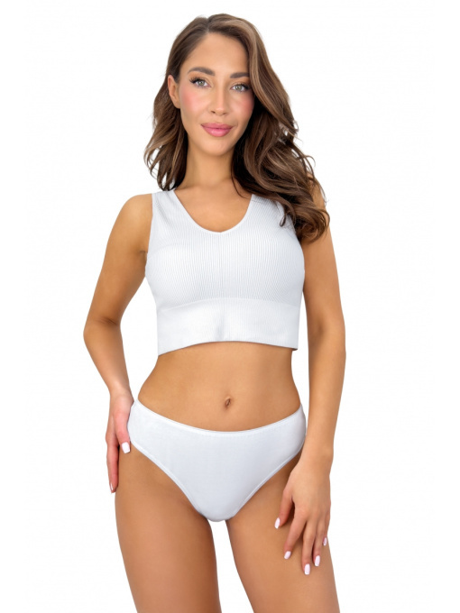 Medvilninės braziliškos kelnaitės su nėriniais Donna 270 WHITE S-XXL desire.lt