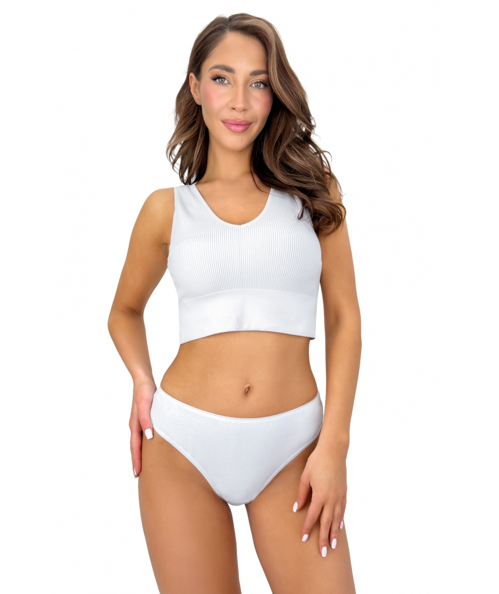 Medvilninės braziliškos kelnaitės su nėriniais Donna 270 WHITE S-XXL desire.lt