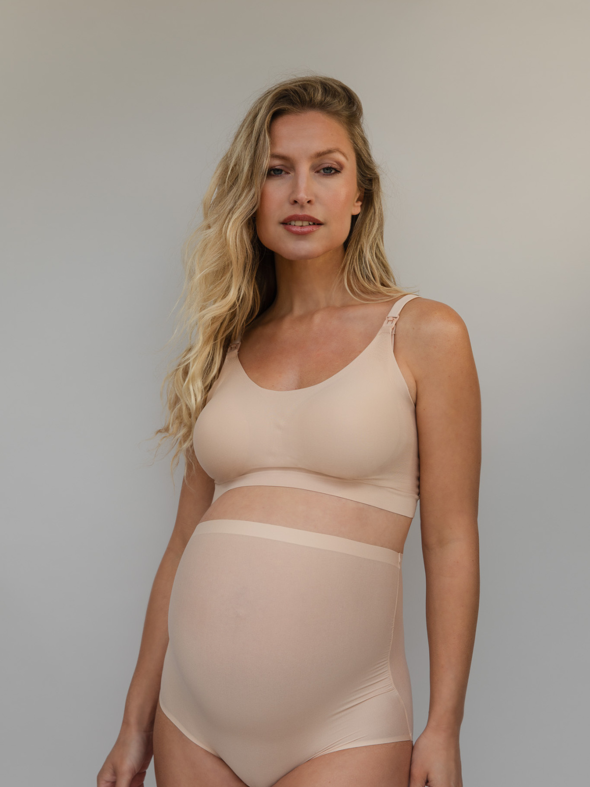 BYE BRA besiūlės aukšto juosmens boxer kelnaitės nėščiosioms MATERNITY BOXER BEIGE one-size desire.lt