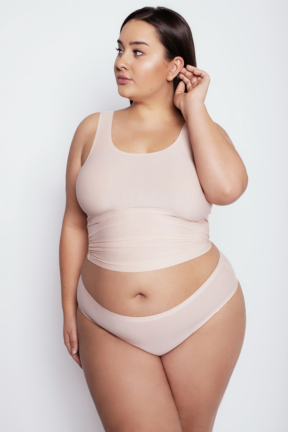 Julimex plus-size itin tamprios klasikinės kelnaitės FLEXI-ONE PLUS SIZE NUDE 2XL-3XL desire.lt