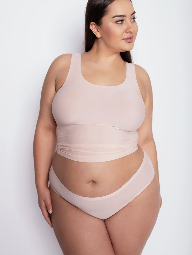 Julimex plus-size itin tamprios klasikinės kelnaitės FLEXI-ONE PLUS SIZE NUDE 2XL-3XL desire.lt
