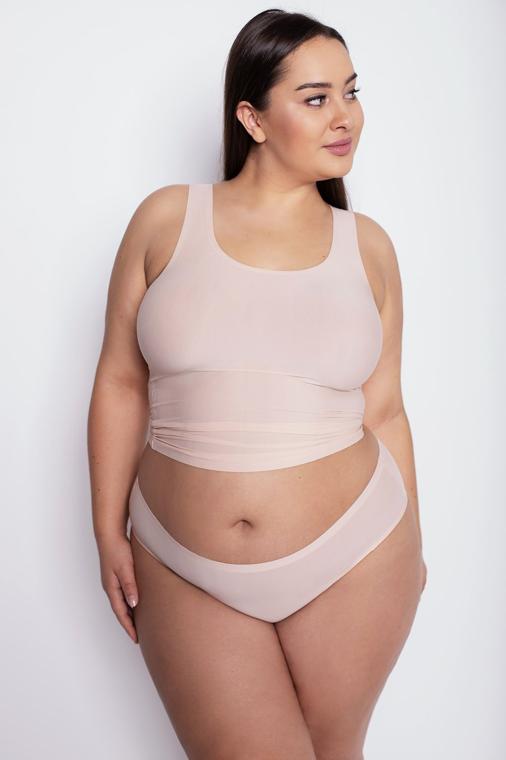 Julimex plus-size itin tamprios klasikinės kelnaitės FLEXI-ONE PLUS SIZE NUDE 2XL-3XL desire.lt