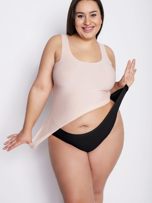Julimex plus-size itin tamprios klasikinės kelnaitės FLEXI-ONE PLUS SIZE BLACK 2XL-3XL desire.lt