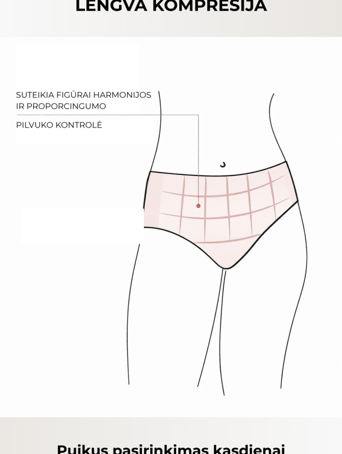Ysabel Mora formuojančios kasdieninės klasikinės kelnaitės aukštintu juosmeniu LIDEA LIGHT NUDE S-XXL desire.lt