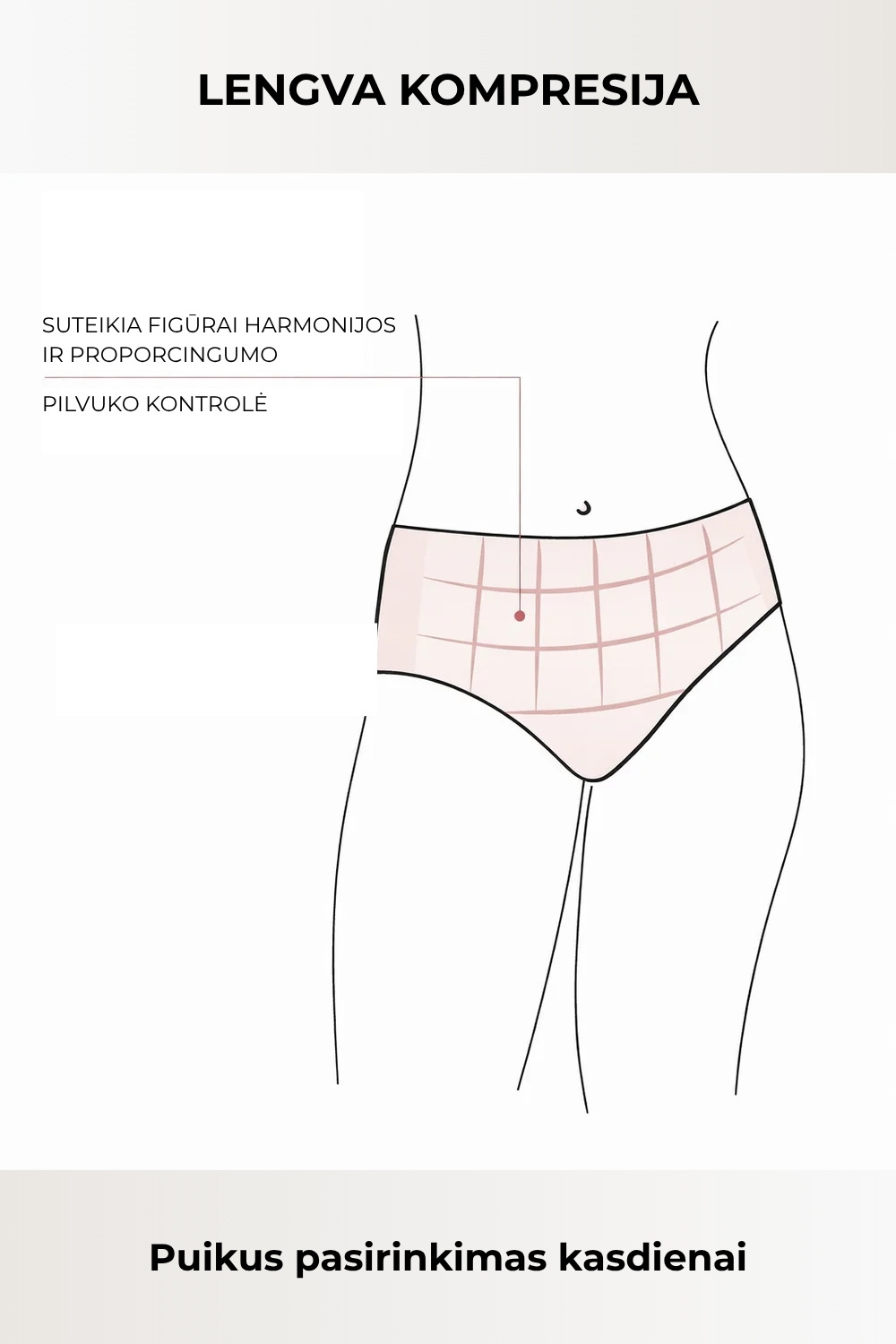 Ysabel Mora formuojančios kasdieninės klasikinės kelnaitės aukštintu juosmeniu LIDEA LIGHT NUDE S-XXL desire.lt