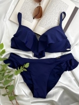 MrMiss bikini dviejų dalių maudymosi kostiumėlis SANDY, tamsiai mėlynos spalvos
