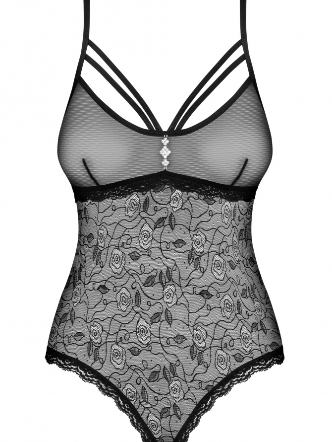 Seksualus Obsessive bodis - glaustinukė GLAM 818-TED-1, juodos spalvos