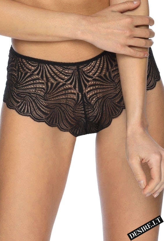 Braziliškos nėriniuotos Mat lingerie kelnaitės LOU, juodos spalvos