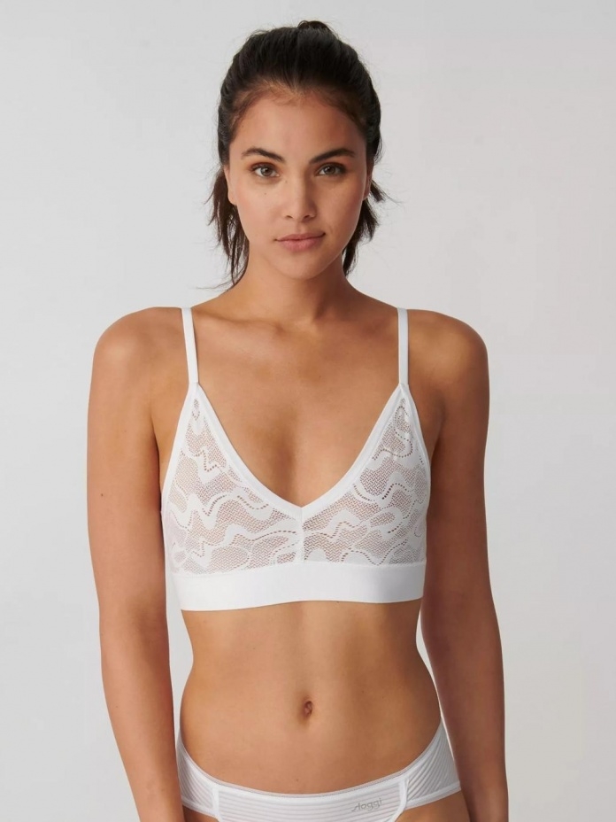Nėriniuotas Sloggi apatinių komplektas su bralete GO ALLROUND LACE, balta