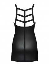 Seksualūs juodos spalvos Obsessive šlapio efekto naktinukai - suknelė LEATHERIA