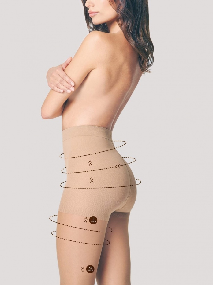 FiORE kompresinės pėdkelnės BODY CARE COMFORT, 20 denų, natūralios ir juodos spalvos.