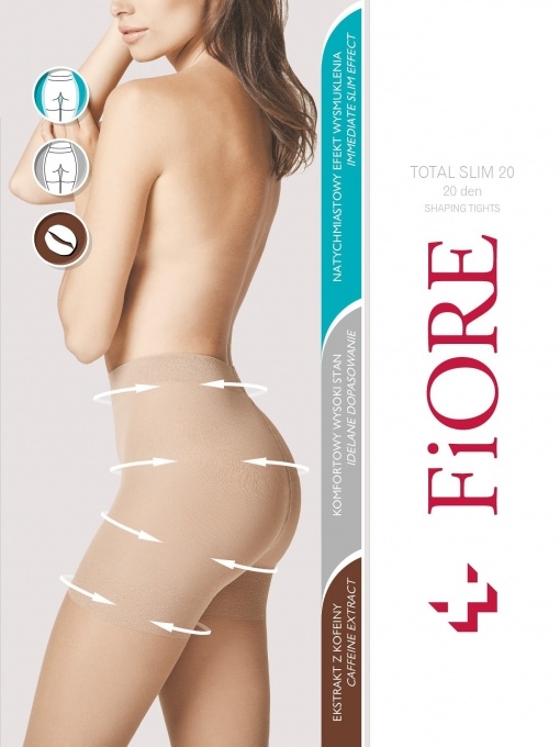 Koreguojančios, liekninančios FiORE pėdkelnės su kofeinu TOTAL SLIM, 20 denų