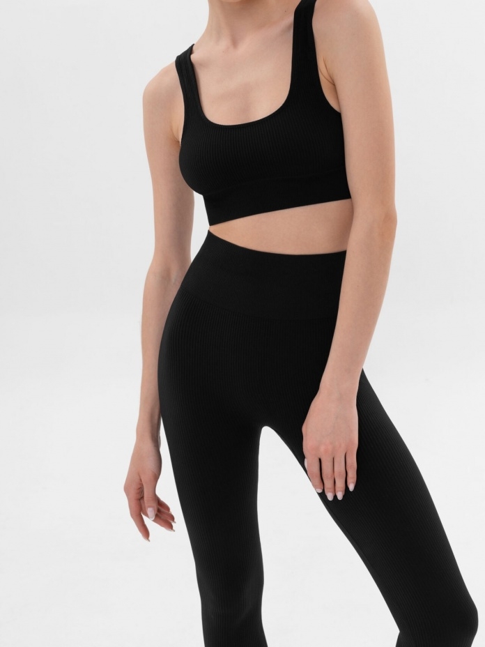 SiaWear RIB tamprės BLACK, juodos spalvos aukštu juosmeniu