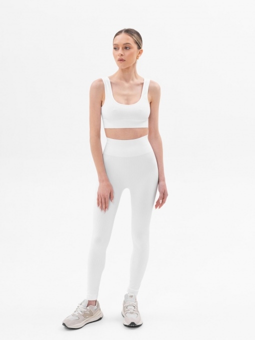 SiaWear RIB tamprės WHITE, baltos spalvos, aukštu juosmeniu