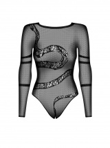 Seksualus Obsessive bodis - kūno kojinė B137, dekoruotas gyvatės motyvu