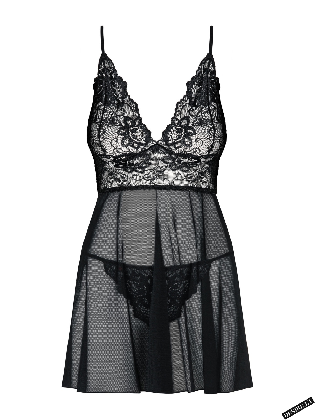 Obsessive naktinukai IDILLIA BABYDOLL, juodos spalvos