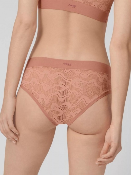 Sloggi GO Allround Lace hipster kirpimo nėriniuotos kelnaitės, rožinės spalvos