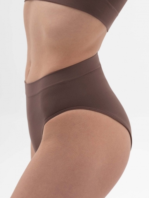 SiaWear braziliškos kelnaitės aukštu juosmeniu COFFEE, rudos spalvos