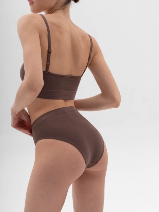 SiaWear braziliškos kelnaitės aukštu juosmeniu COFFEE, rudos spalvos