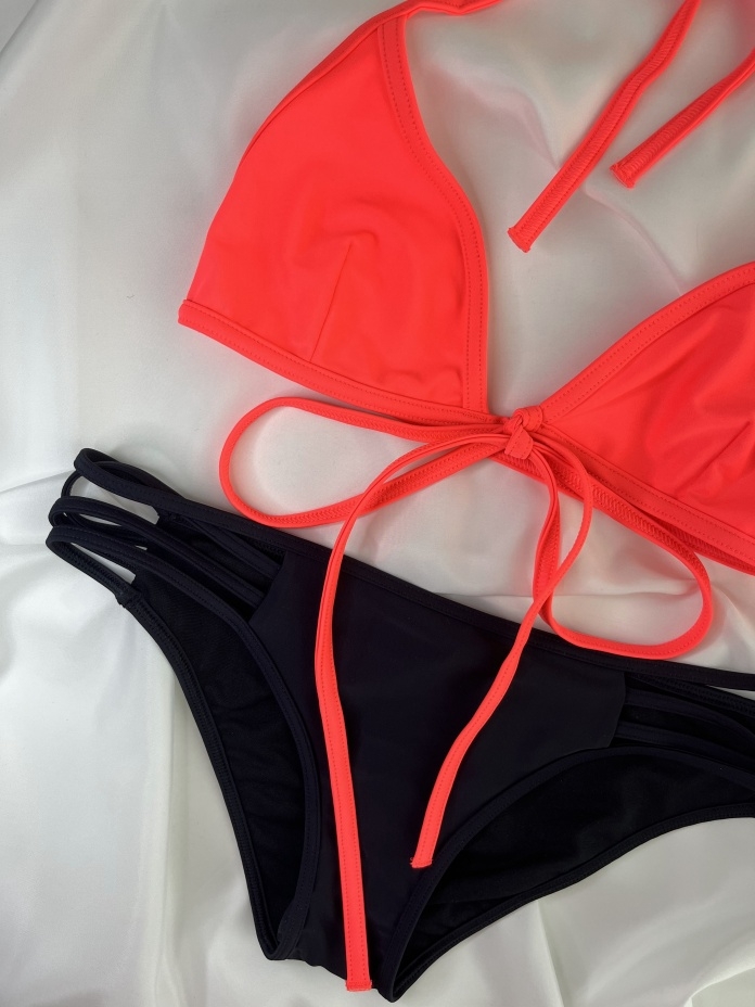 Bikini maudymosi kostiumėlis HOT SUMMER NEON/BLACK