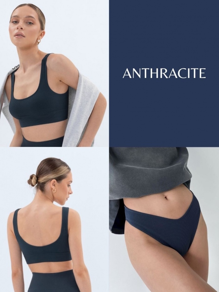 Besiūlis RIB apatinių komplektas POWER RIB ANTHRACITE, antracito spalvos