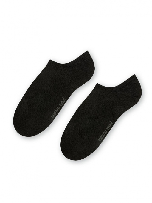 Steven pėdutės su merino vilna, juodos spalvos