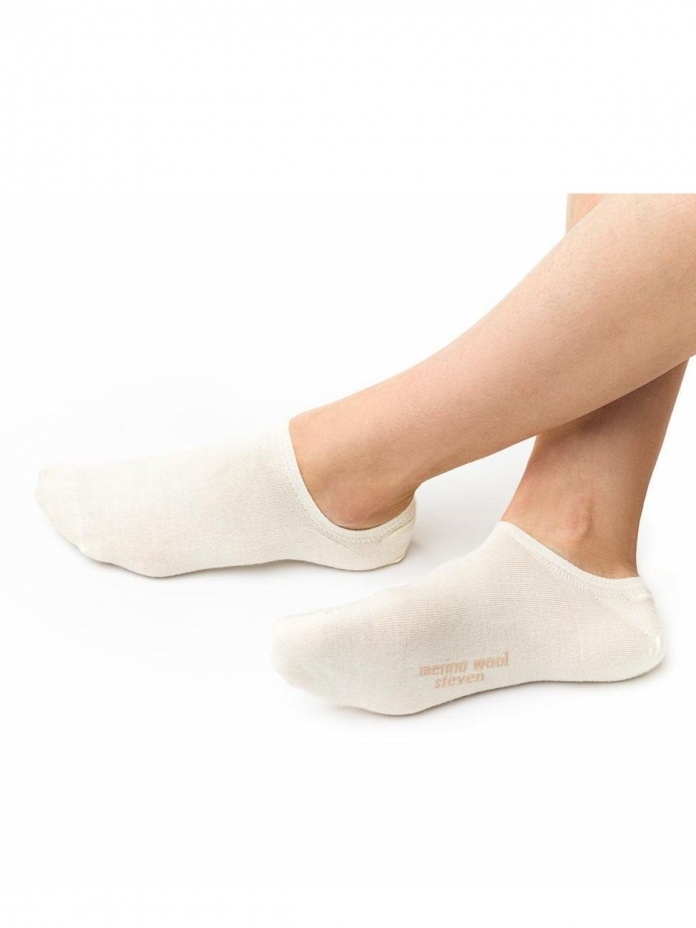 Steven pėdutės su merino vilna, kreminės spalvos