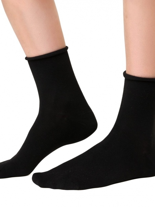 STEVEN juodos kojinės su kašmyru