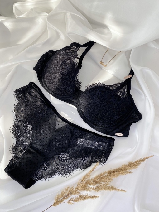 MrMiss liemenėlė JULIETA juodos spalvos su nėriniais