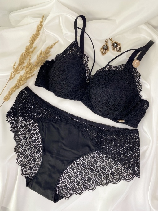 MrMiss liemenėlė LUCIA juodos spalvos su nėriniais