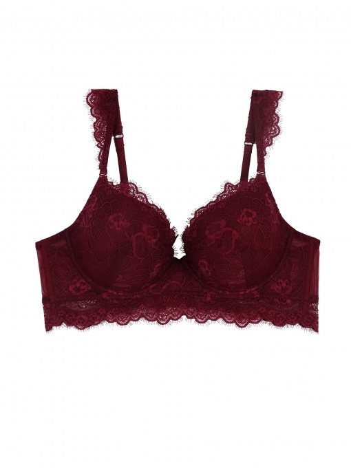 MrMiss liemenėlė CATALINA bordo spalvos su nėriniais