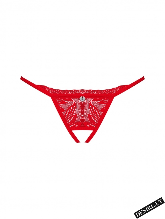 Seksualios raudonos Obsessive kelnaitės CHILISA CROTCHLESS PANTIES