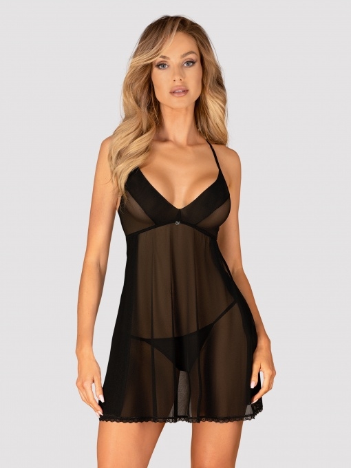 Obsessive seksualių naktinukų ir stringų komplektas LATINESA BABYDOLL