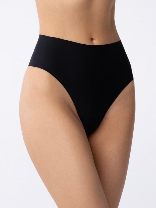 Besiūlės Julimex tanga kelnaitės aukštu juosmeniu SIMPLE STRING MAXI BLACK