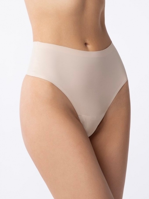 Besiūlės Julimex tanga kelnaitės aukštu juosmeniu SIMPLE STRING MAXI NUDE