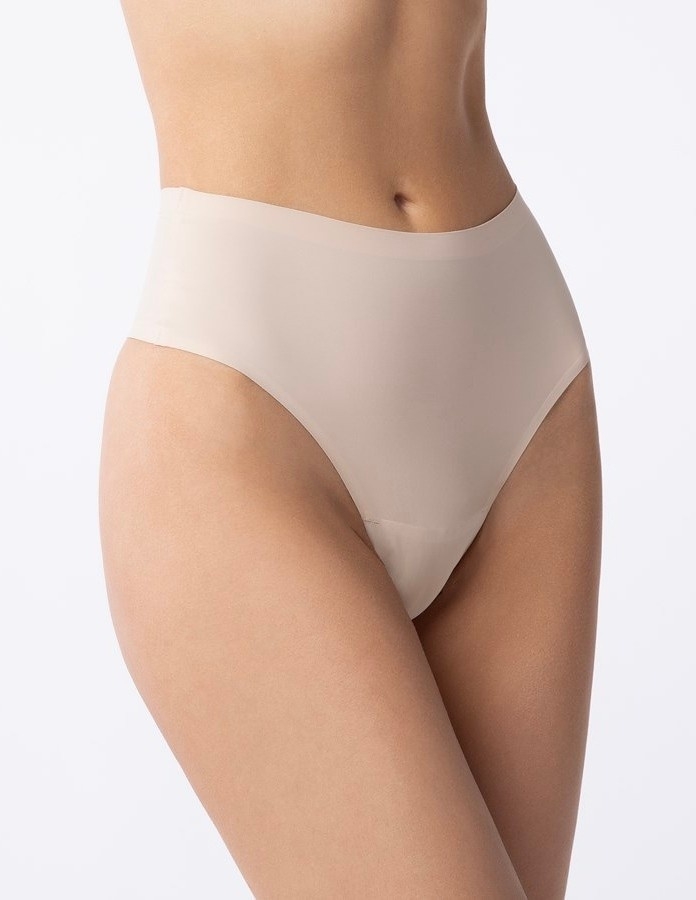 Besiūlės Julimex tanga kelnaitės aukštu juosmeniu SIMPLE STRING MAXI NUDE